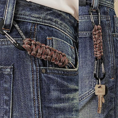2 Pack Paracord Keychain Hook Carabiner Clips (Camo)
