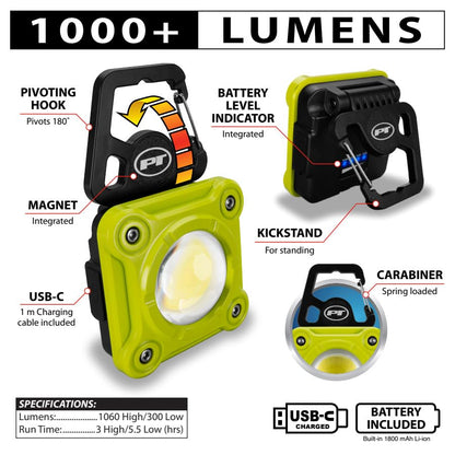 W2689 Rechargeable 1000 Lumen LED Utility Work Light (1000LM Li-Ion Utility Work Light)