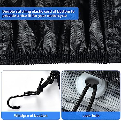 Motorcycle Cover (Black / XL-97"x41"x50")
