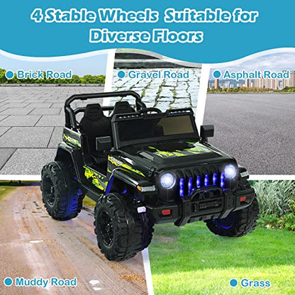 Kids Ride on Car Truck with 2.4G Remote Control (Dark Black)