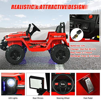 Kids Ride on Car Truck with 2.4G Remote Control (Red)