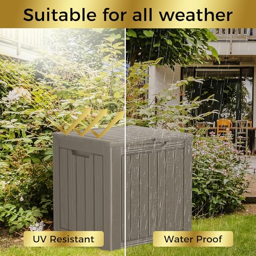 35 Gallon Lockable Resin Deck Box (Gray / 35 gallons)