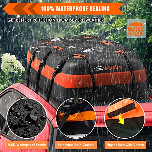 Car Roof Bag Rooftop Cargo Carrier Bag Waterproof 20 Cubic Feet roof Cargo (20 Cubic Feet)