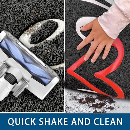 Door Mat 2 Pack Outside Inside Home Doormat 30"x17.5" Durable Floor Mat Non Slip Rug Ultra Absorb Mud Easy Clean Front Doormat for Garage (2'6" x 1'6" / 2pack Home)