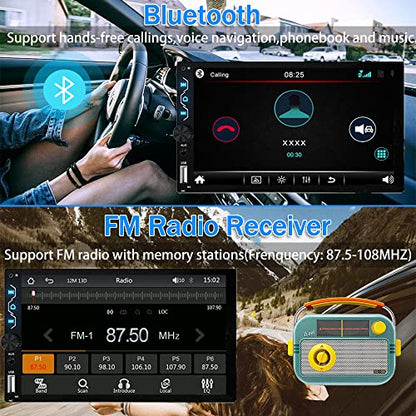 Double Din Car Stereo with Apple Carplay and Android Auto (Wired Stereo+ Camera)