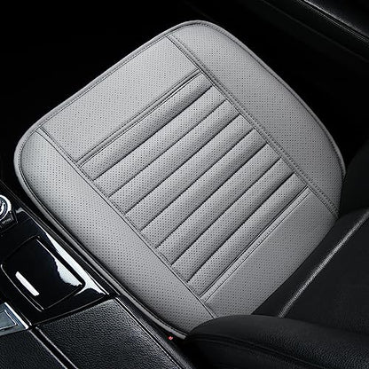 2pc Edge Wrapping Comfortable Car Front Seat Covers (Gray / 2x Bottom Seat Covers)