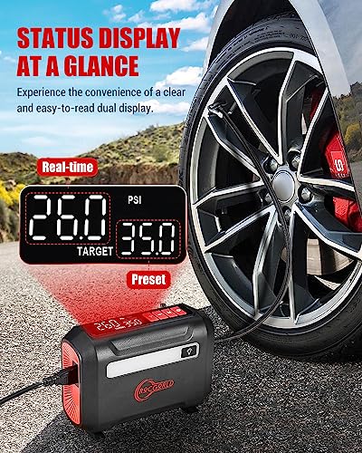 R8 Tire Inflator Portable Air Compressor (Red)