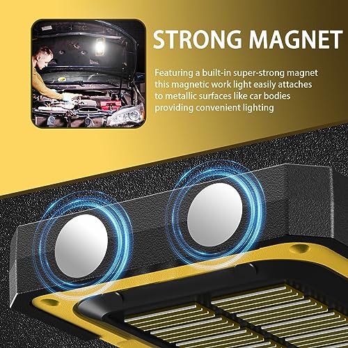 Portable Rechargeable Magnetic Work Light (USB + Solar Charging / Yellow)