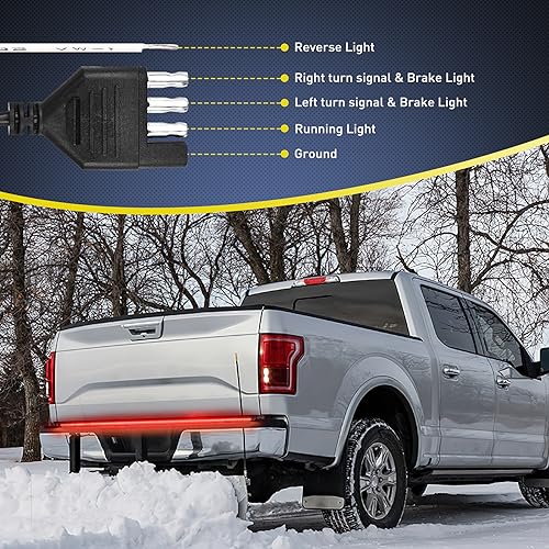 Truck Tailgate Light Strip 60" Aluminum FrameTriple Row Light Bar 1200 LED w (60" Aluminum Frame Tailgate Light Bar)
