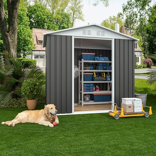 6x4 FT Outdoor Storage Shed (6x4 FT/Base Frame / Gray)