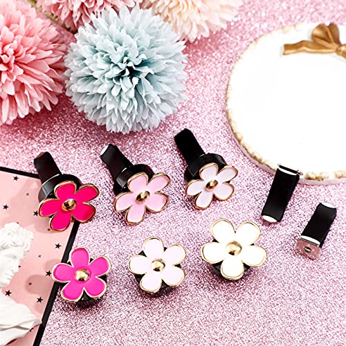 6 Pcs Daisy Vent Clips for Car (Red, Pink, White / 1 Count (Pack of 6))