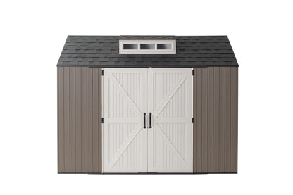 Extra Large Resin Outdoor Storage Shed With Floor (7'x10' / Brown)
