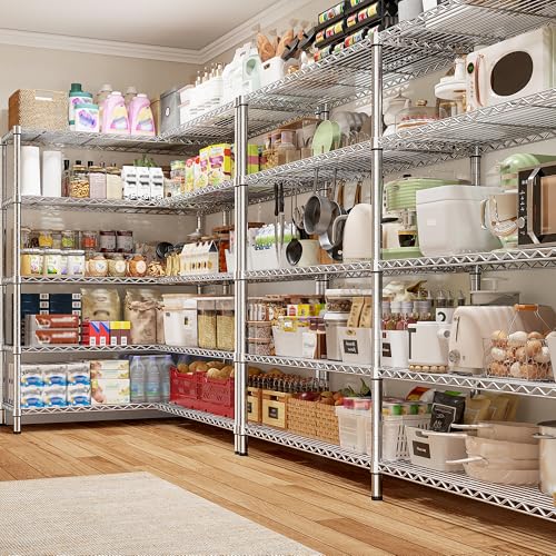 Chrome Metal Shelving (Chrome-70" W*15.8" D*72.4" H)