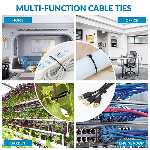 12 Inch White Zip Ties 1200 PCS (White / 12“(1200PCS))