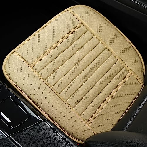 2pc Edge Wrapping Comfortable Car Front Seat Covers (Beige / 2x Bottom Seat Covers)