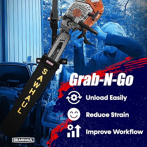 Snap Lok Universal Chainsaw Carrier Kit for Tractors and Skid Steers (Rotating - Tractors / 36 Inch Scabbard / Yellow)