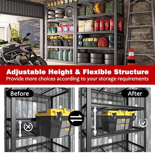 48" W x 24" D x 72" H Metal Storage Shelves (48.43" W x 23.98" D x 72.05" H)