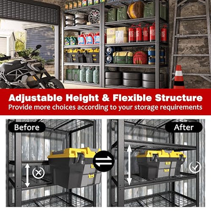 48" W x 24" D x 72" H Metal Storage Shelves (48.43" W x 23.98" D x 72.05" H)