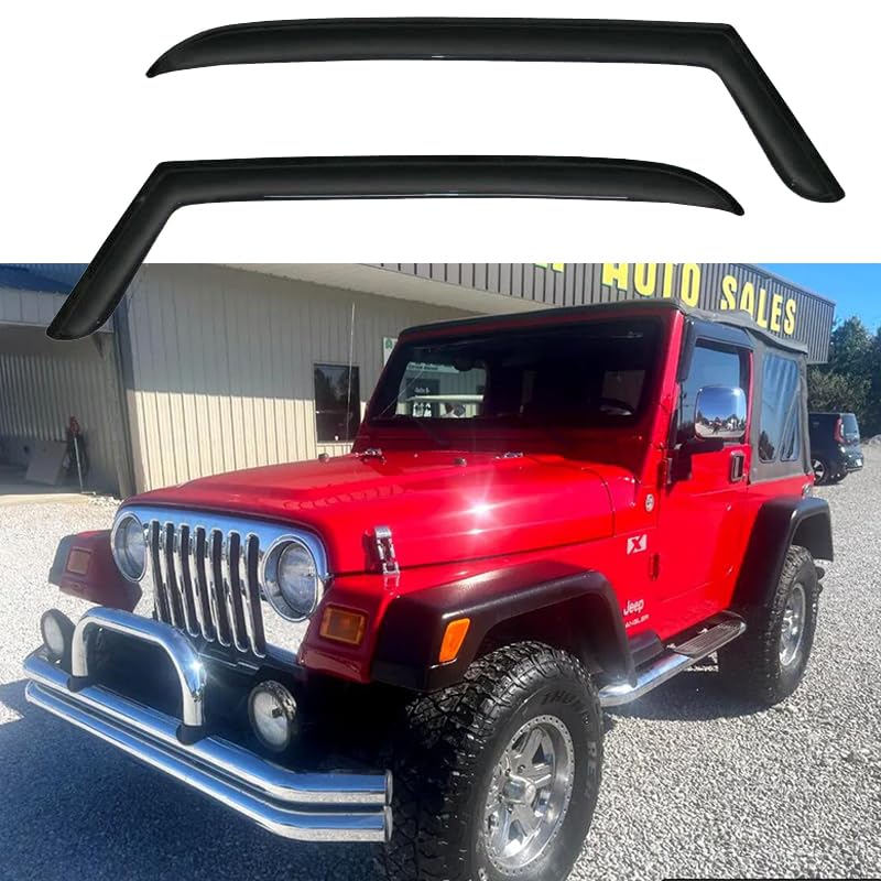 Window Visors UV Protection Rain Guards for 1997 (1997-2006 Wrangler)