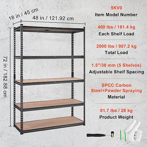 Storage Shelves 5 (18" D x 48" W x 72" H)