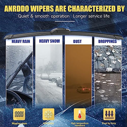 3 Wipers Replacement for 2005 (26"/19"/14" / J-HOOK)