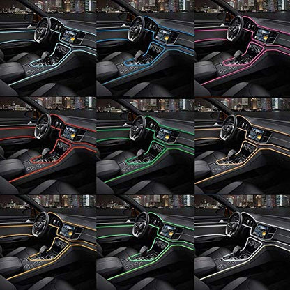 El Wire Neon Light Car Interior LED Lights (Pink / 5m)