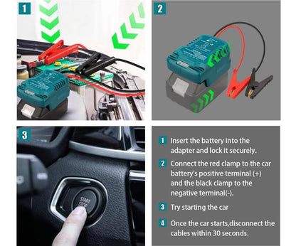 Car Jump Starter Adapter Fit for Makita 18V Battery (For Makita Jumper Cables)