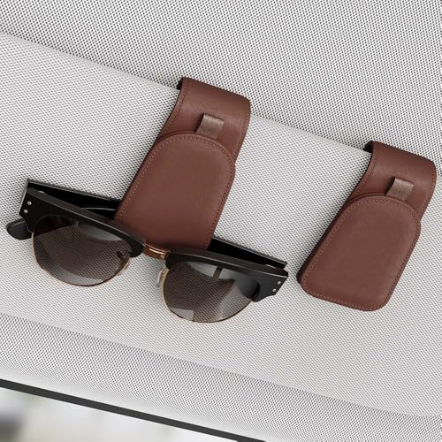 Magnetic Sunglass Holder for Car Visor (Brown)