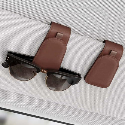 Magnetic Sunglass Holder for Car Visor (Brown)