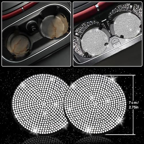 27 PCs Bling Car Accessories Set for Women (Silver Diamond)