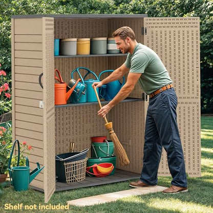 59 Cu. Ft. Vertical Storage Shed (Extra Tall-59 Cu Ft / Brown)