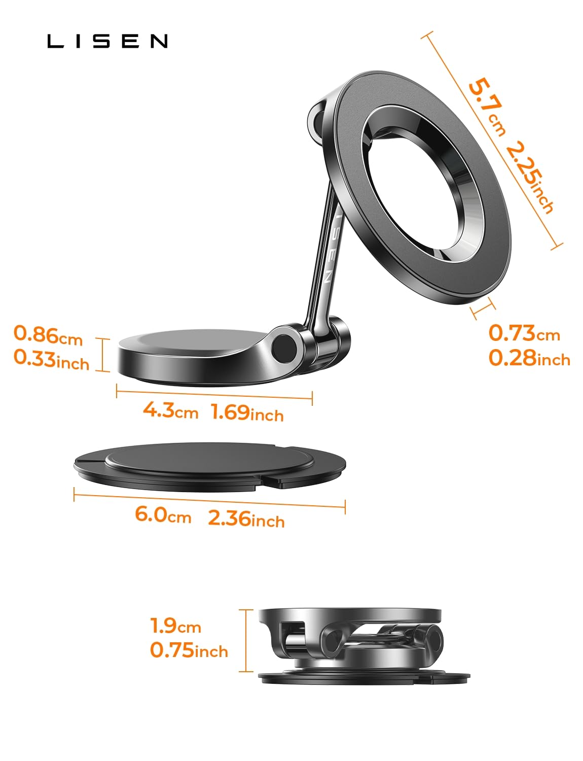for MagSafe Car Mount for iPhone 18 Pro Max [24 Strong Magnets] Classic Magnetic Phone Holder for Car Dashboard Magnet Phone Mount Car Cell Phone Holder for iPhone 18 Pro Max 17 16 15 14 13 12 (Black)
