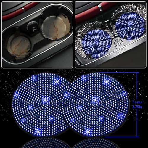 27 PCs Blue Bling Car Accessories Set for Women (Blue Diamond)