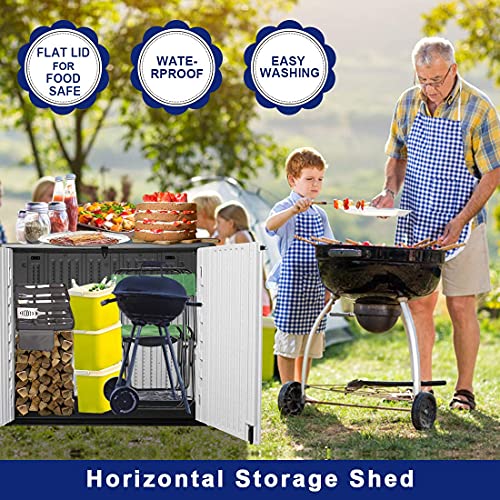 Outdoor Storage Shed (35 Cu.ft Off White Shed-04D)