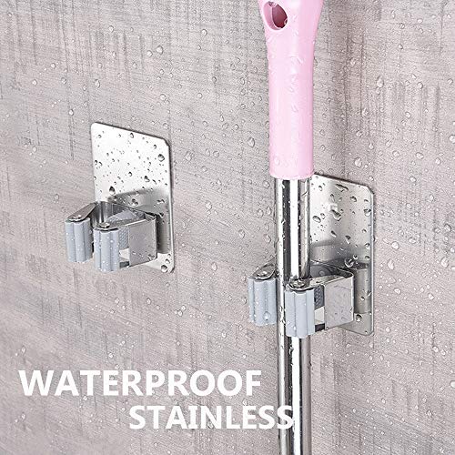 2 Pack Stainless Steel Mop Broom Holder Organizer (Model 1 (2 Pakck))