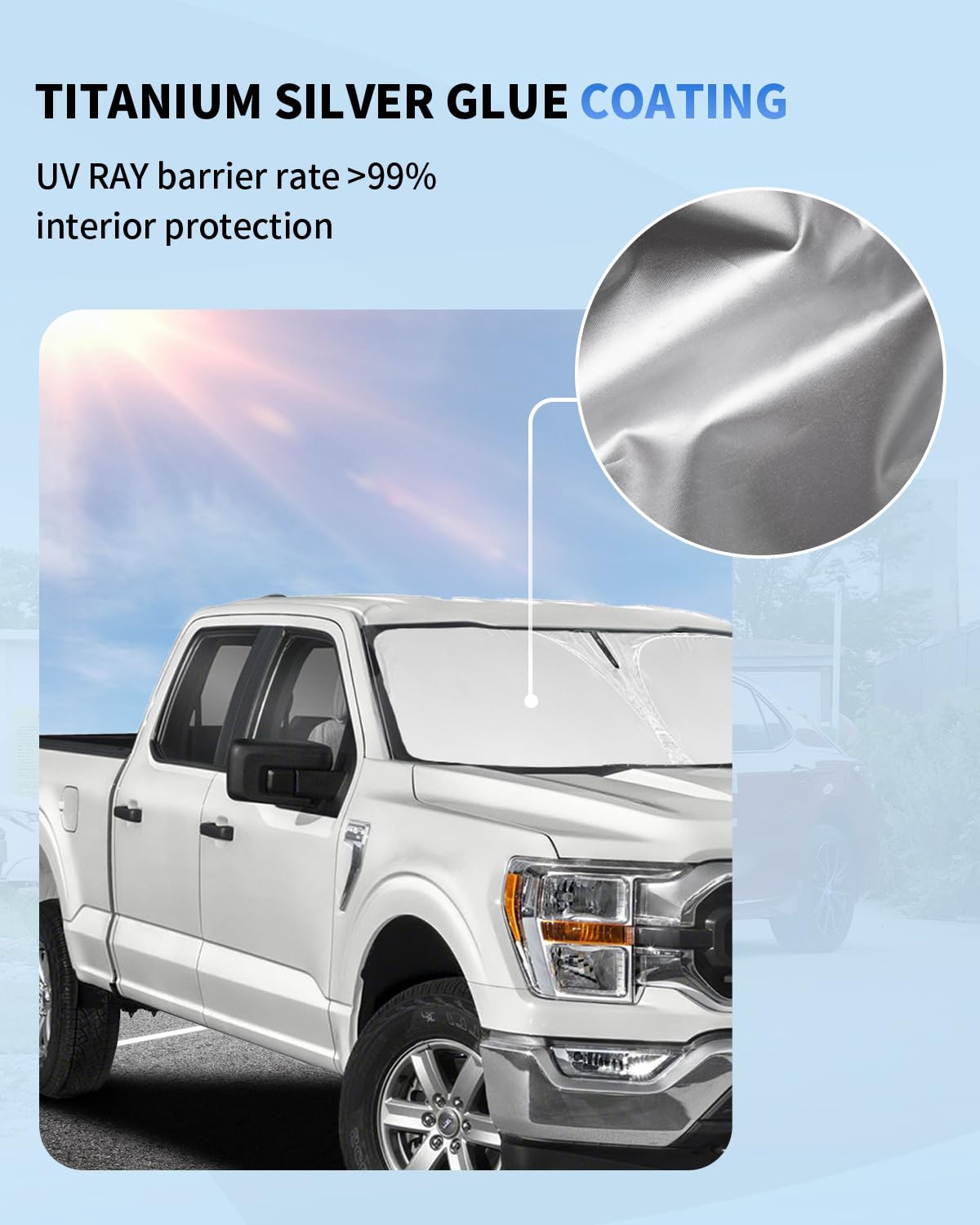 Custom Fit Windshield Sun Shade for Ford F150 2021 (for 2021-2026 Ford F150)