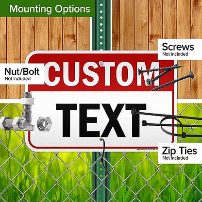 Custom Sign Custom Sign for Business (Header - Horizontal / 12x18 - Aluminum Reflective)