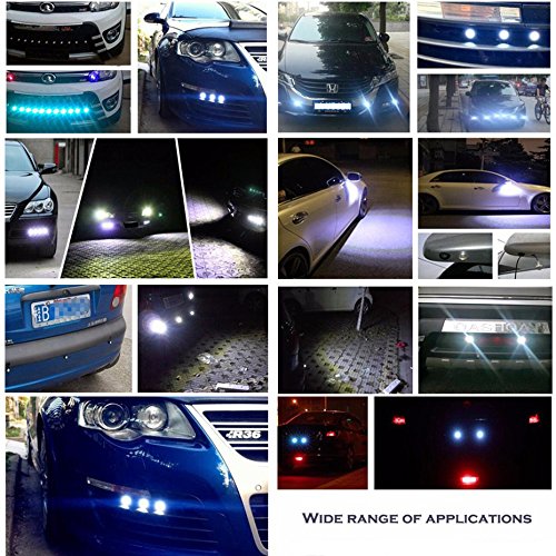 10Pcs 18mm 12V Eagle Eye LED Car Fog DRL Daytime Running Light Backup Reverse Tail Rock Lights Small bulb (Black case / White light)