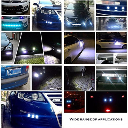 10Pcs 18mm 12V Red Eagle Eye LED Car Fog DRL Daytime Running Light Backup Reverse Tail Rock Lights Small bulb (Black case / Red light)