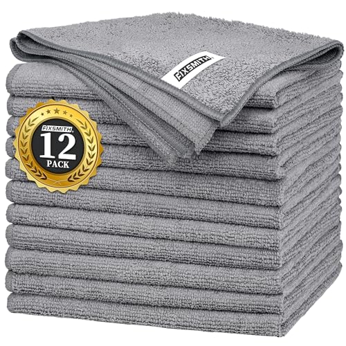 Grey Microfiber Cleaning Cloth (12pk / Grey)