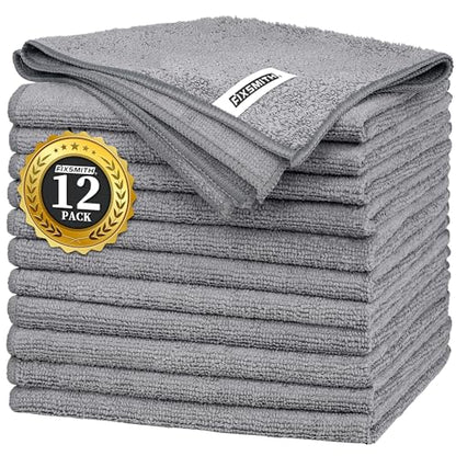 Grey Microfiber Cleaning Cloth (12pk / Grey)