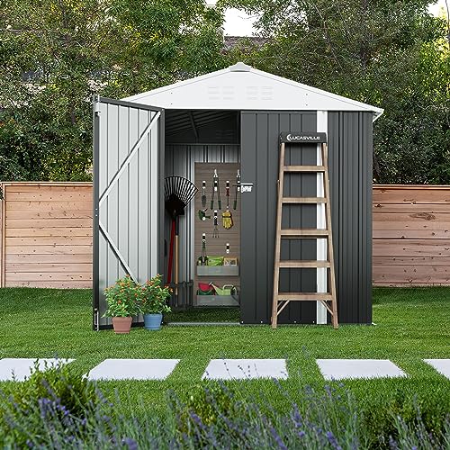 8x6 FT Outdoor Storage Shed (Gray / 8x6 FT)
