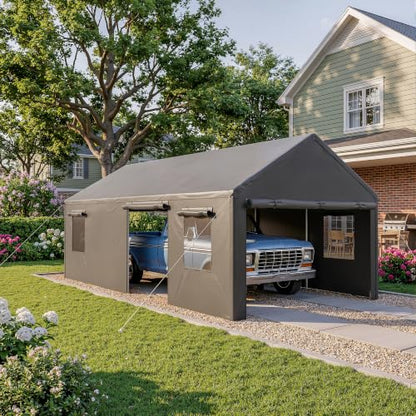 13x25 FT Heavy Duty Carport (13x25 FT(Black))