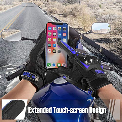Motorcycle Gloves Breathable (8-blue / Medium)
