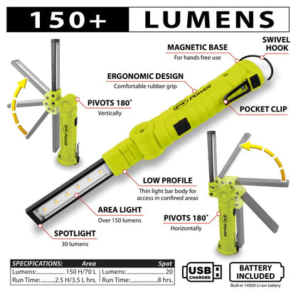 20244 150+ Lumen Rechargeable Thin Work Light (150+LM Li-Ion Thin Work Light)