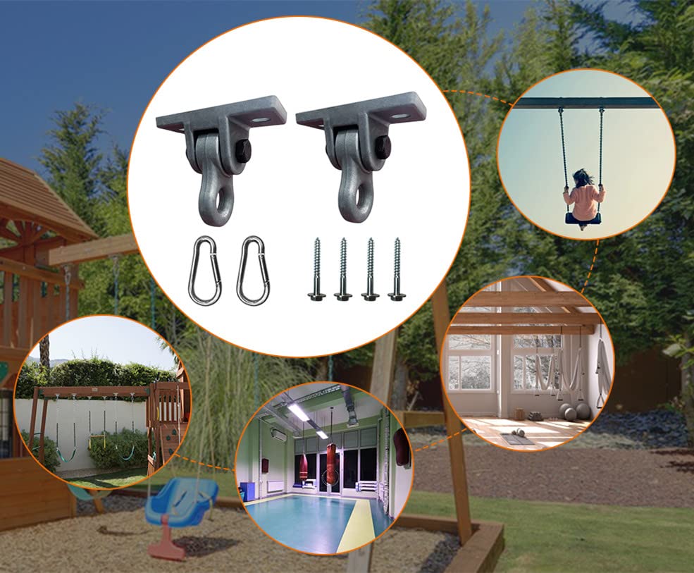 Heavy Duty Green Swing Hangers Screws Bolts Included Over 5000 lb Capacity Playground Porch Yoga Seat Trapeze Wooden Sets Indoor Outdoor 2 Pack (2 Pack / 2 Packs Green)