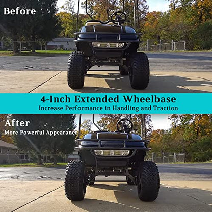 2 Inch Golf Cart Wheel Spacers Kit with Lug Nuts for Yamaha (4-Pack Black)