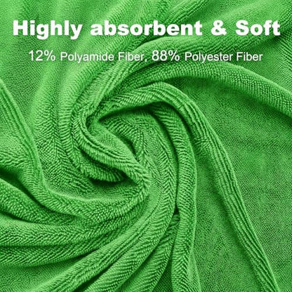 Car Drying Towels (New Car Towels - Green / 35.4"x23.6" - 2pcs)