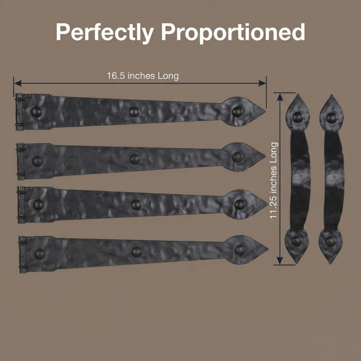 Hinge IT Premium Carriage House Handle & Hinge (Pack of 1 / Premium Hinges)