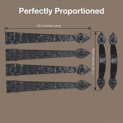 Hinge IT Premium Carriage House Handle & Hinge (Pack of 1 / Premium Hinges)